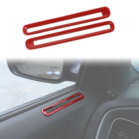 

2PCS Interior Door AC Air Vent Outlet Trim Cover For Dodge Charger 2011- Red