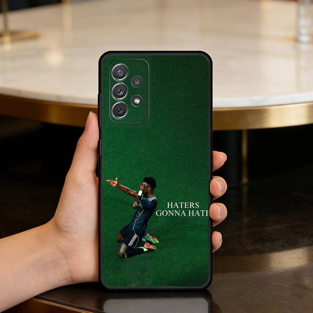 

V-Vinicius J-Junior Soft Silicone Black Cover Phone Case For Samsung Galaxy A73,A72,A71,A70,A53,A52,A51 Samsung a13 5g