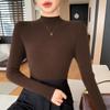 2025 Autumn/Winter Women's Half-High Neck Andy Velvet Slimming Knit Sweater - New Arrival
