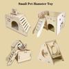 Versteck aus glattem Holz für Hamster, Hamsterhaus mit Kletterleiter, Kleintierburg, Bogenbrücke für Zwerghamster, Rennmäuse, Kleintiere