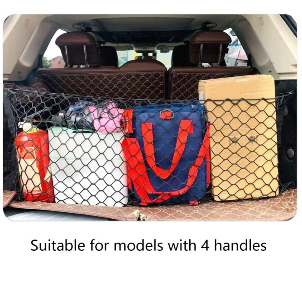 Double Layer Cargo Net Adjustable Car Mesh Storage Bag Luggage Mesh Net  Back Rear Seat