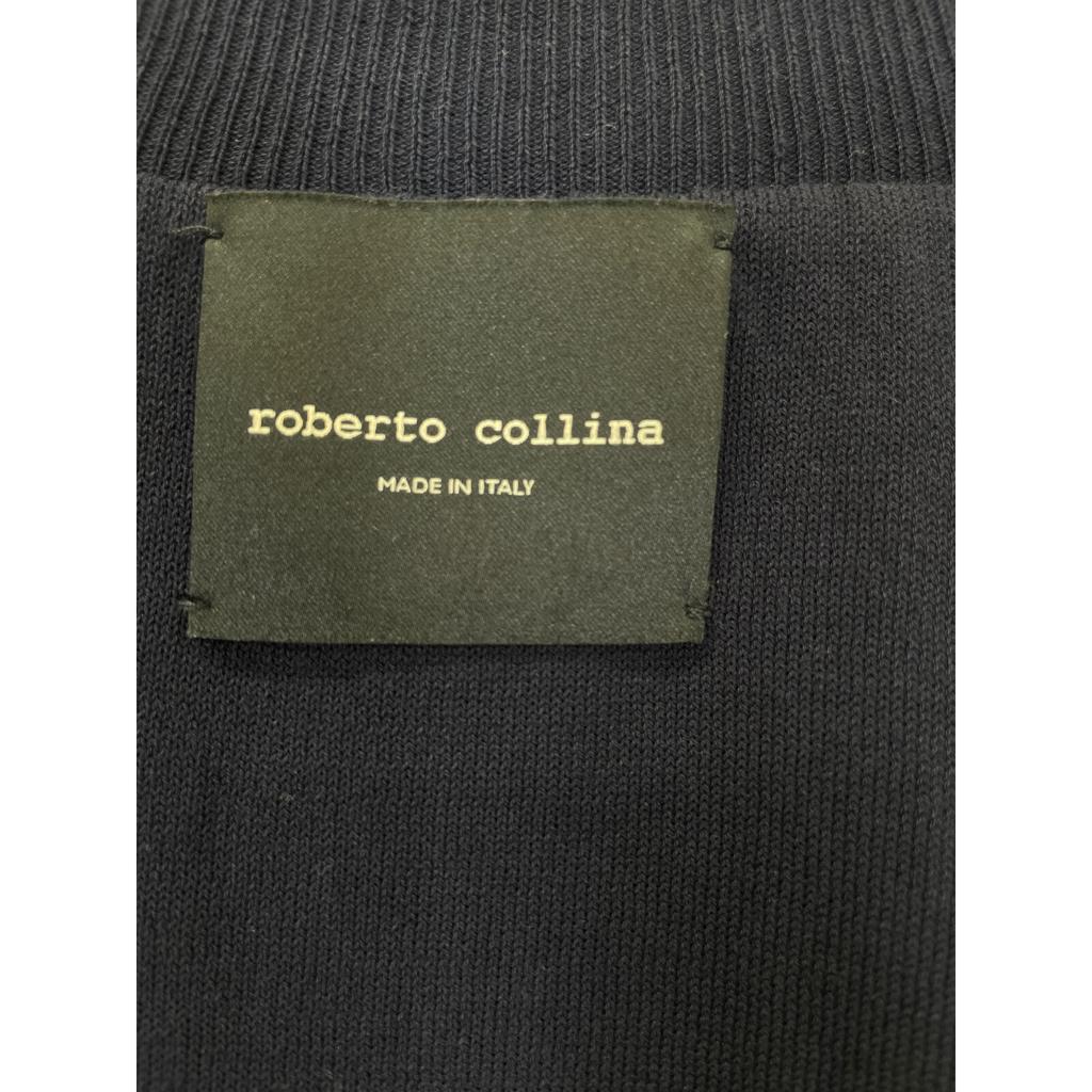 ROBERTO COLLINA Dark Blue Cotton Knit Zip Parka Jacket 48 Dark blueUsed