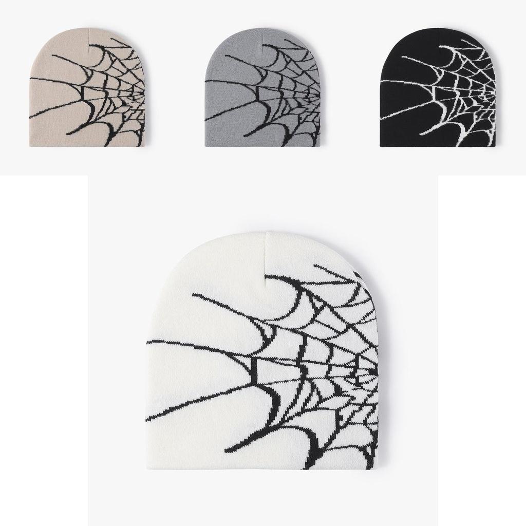 Trendy Spider Web Design Knit Hat Perfect For Winter Season