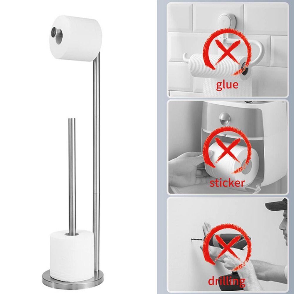 Free Standing Tissue Roll Holder Sturdy Base Paper Roll Floor Stand  Paper Storage