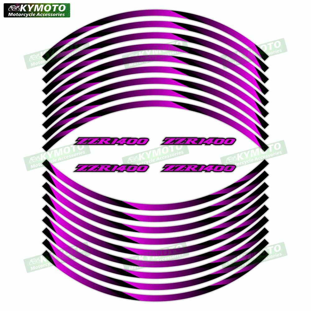 For NINJA ZZR1200 ZZR1400 ZZR1100 motorcycle 17 inch front and rear wheel decals reflective rim stickers decoration