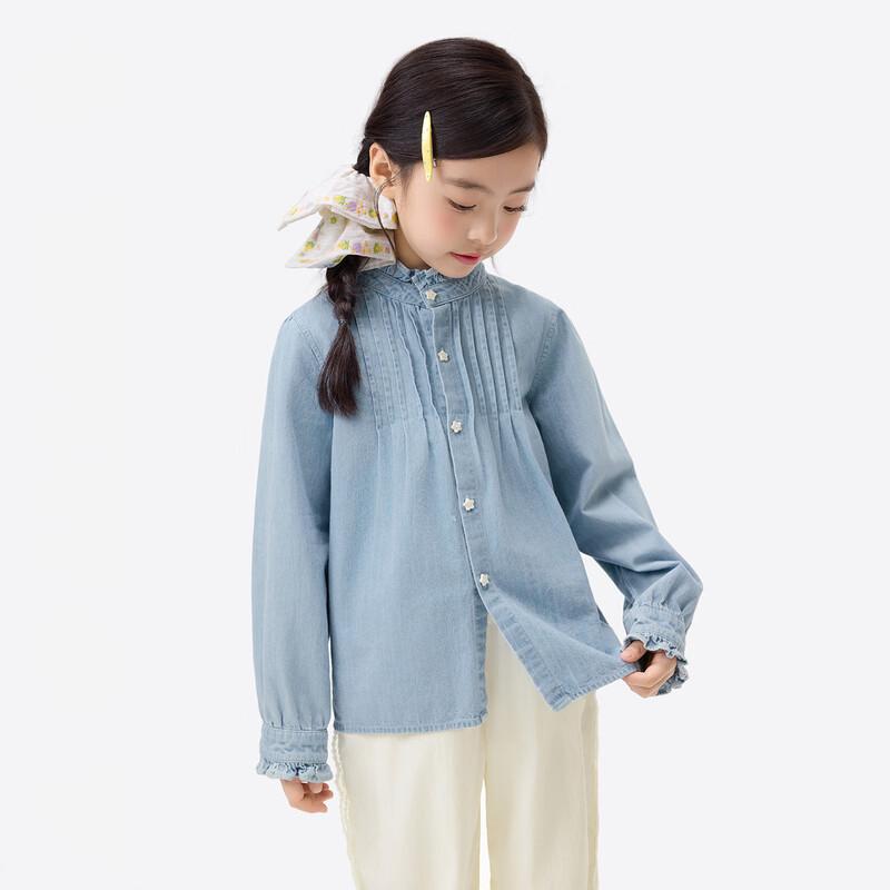 Girls' Star Button Denim Shirt