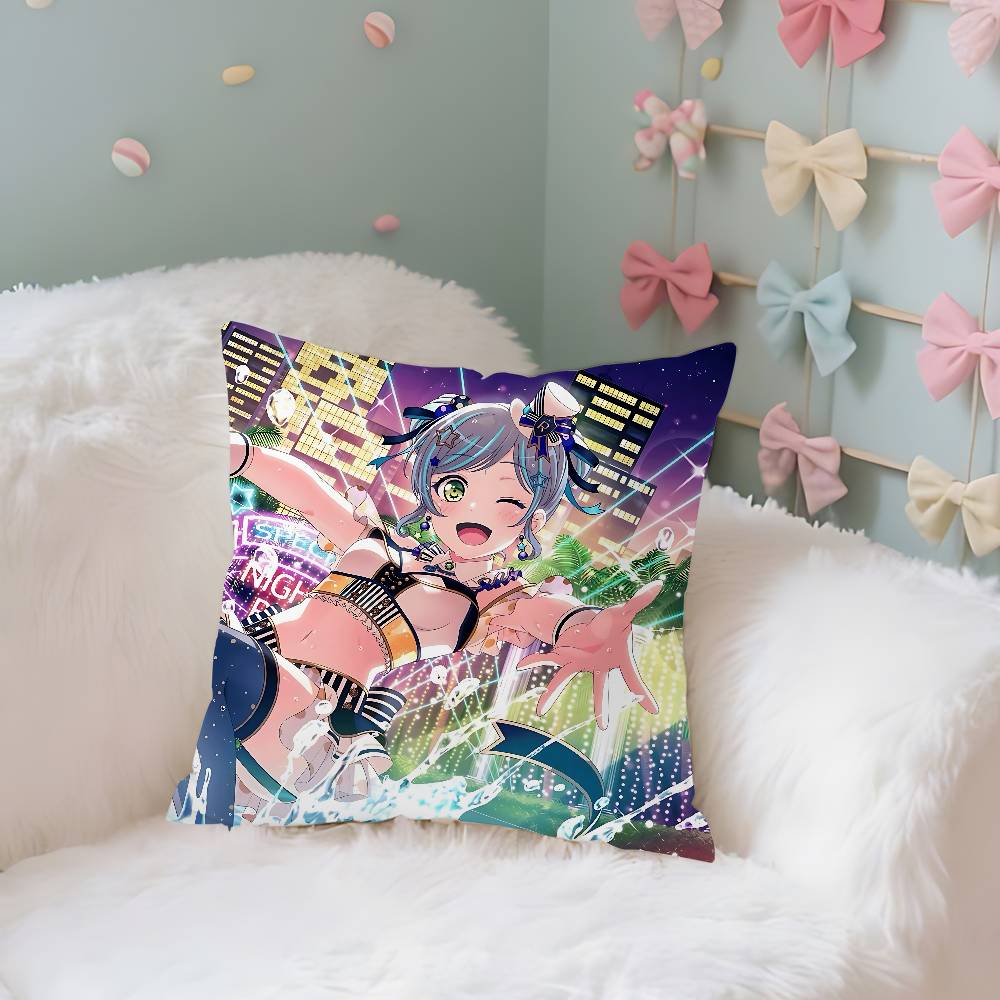 BanG Dream Anime Pillow Case Throw Pillow Cover Nordic Vintage Style Cushion Covers Home Living Room Sofa Couch Seat