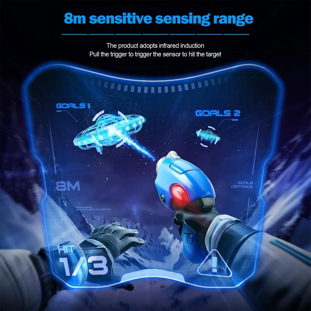 Hand Drone For AND Blaster Electronic Shooting Game For Kids And Adults, LED Toy With Easy And Drop Mode Button