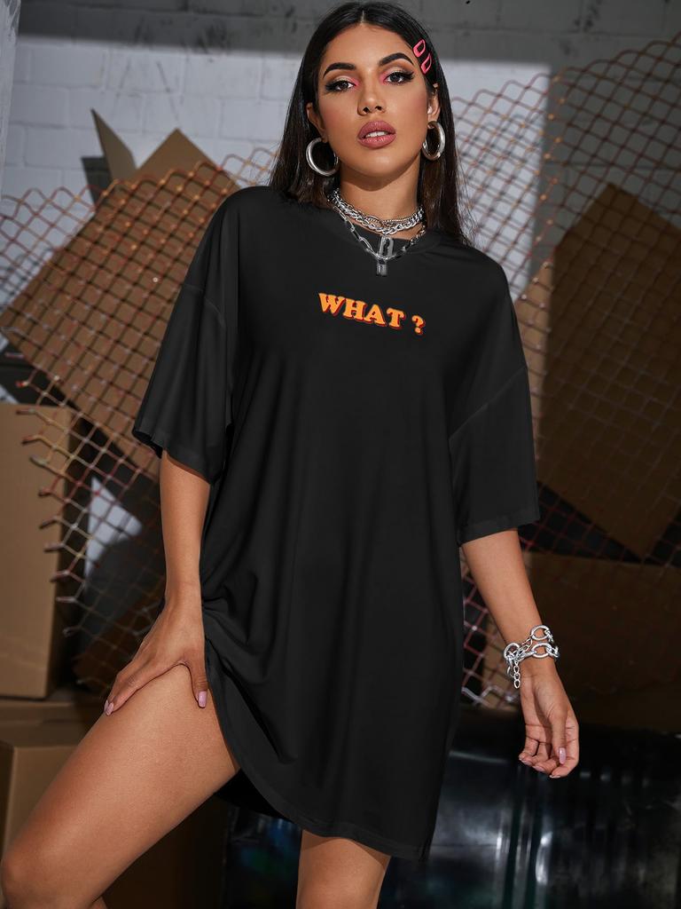 Letter Graphic Street Oversized Tee Clothing Women Soft  Cotton Quality Short Sleeve Summer Breathable T-Shirts Hip Hop Tshirt