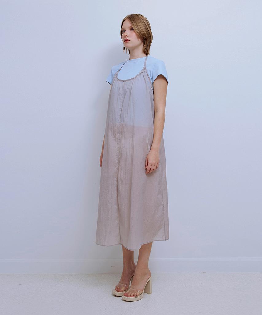 Pisis Two-Way Sheer Layered Dress_Gray