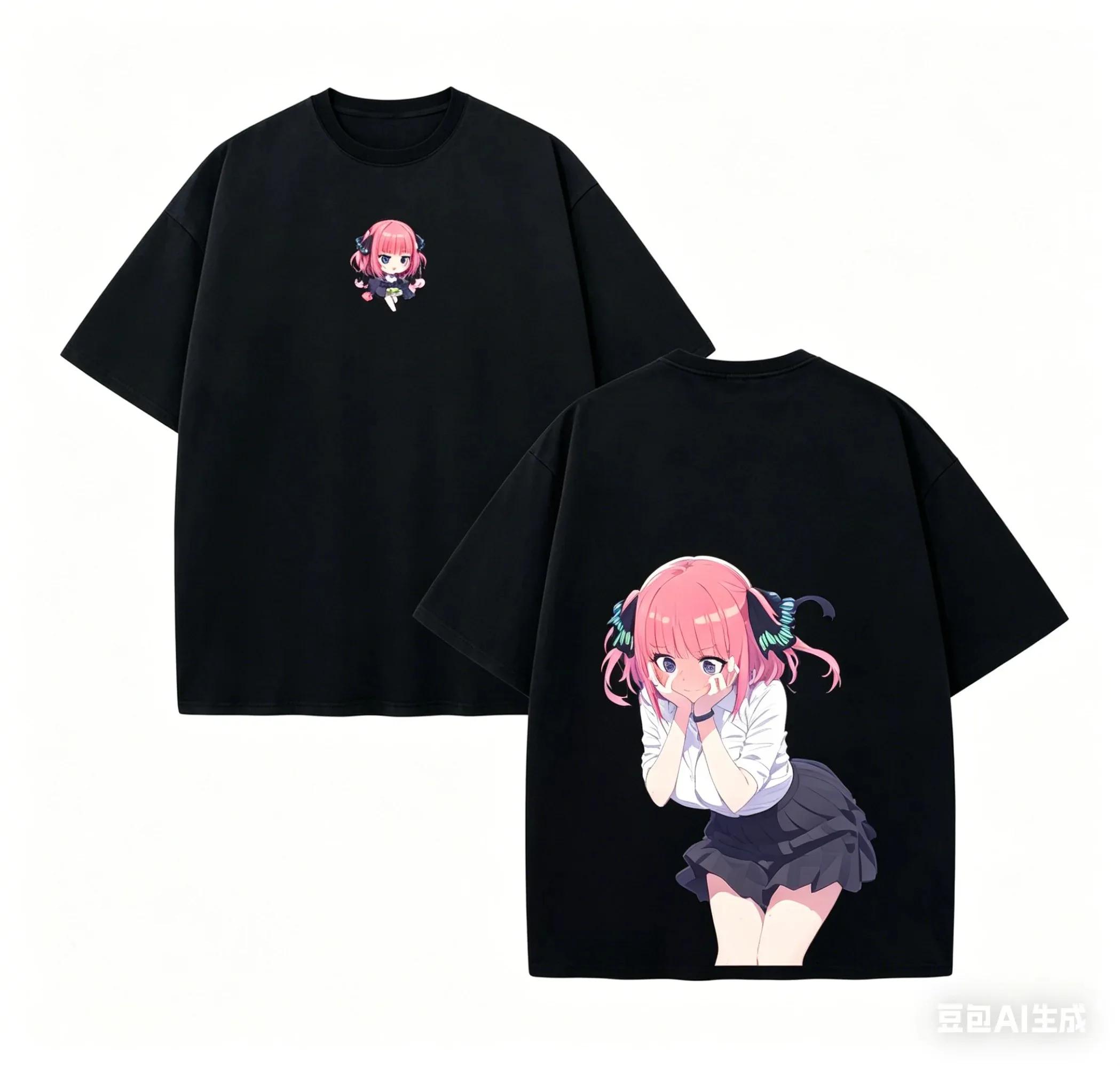 Das Quintessentielle Quintett Nino Nakano Klassisches Baumwoll-T-Shirt, Neue Personalisierte Kleidung, Lockerer Schnitt, Ganzjahres S