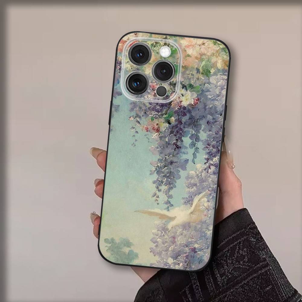 

Art M-Monet Claudes Phone Case For iPhone 17,16,15,14,13,12,11,Pro,Max,Plus,Air,X,XS,XR,SE,8,7,Mini,Soft Black Funda iPhone14ProMax