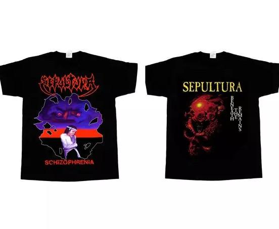sepultura beneath the remains 89 Schizophrenia new black short sleeve T-shirt XXL