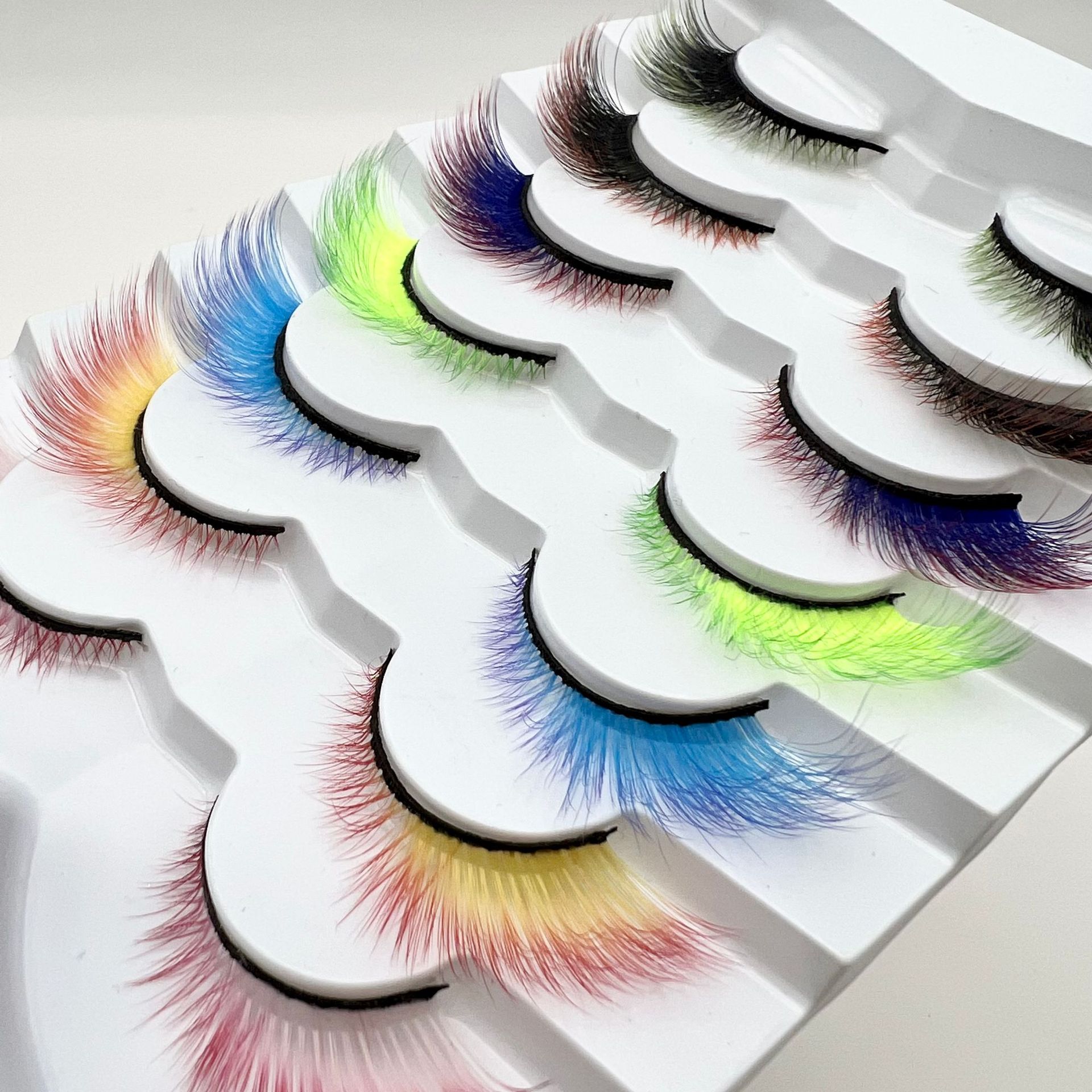 Семь звеньев градиент цвета кошачьи ресницы Рождественский сценический макияж ресницы — фото 5