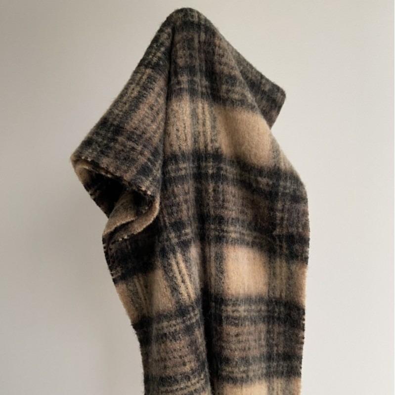 Karierter Schal Damen Winter Verdickt Mohair Imitation Kaschmir Warmer Schal Stola Europäisch und Amerikanisch Vielseitig