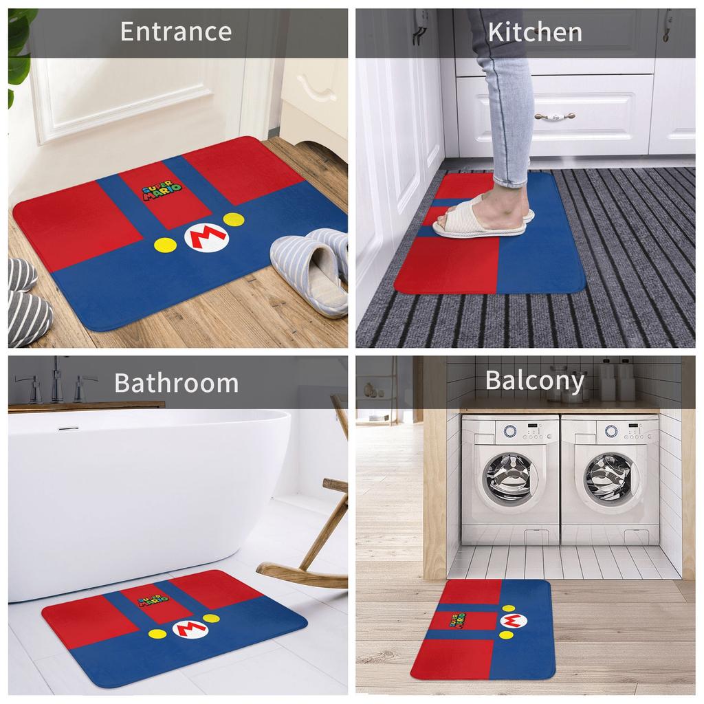 Cartoon Super Mushroom Marios Doormat Anti-Slip Bathroom Kitchen Mat Living Room Floor Door Entrance Carpet Rug