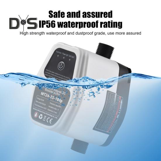 Bomba de reforço de pressão de água portátil automática 3 modos ajustável à prova d'água baixo ruído 100Pa bomba de reforço doméstica