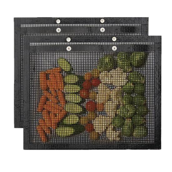 Grill Mesh Bag Non-stick Reusable Outdoor Grill Bag Heat-Resistant BBQ Grilling Accessories for Vegetables Meats Gas Charcoal Smokers Electric Grills