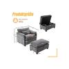 Fauteuil moderne - MUVOE - Chaise longue - Tissu chenille - Repose-pieds - Poche latérale