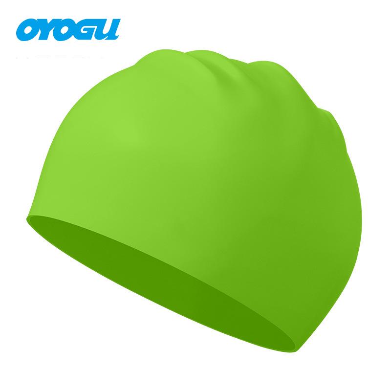 Adult & Children's Silicone Swim Cap - Unisex, Solid Color, Plus Size, Customizable with Logo