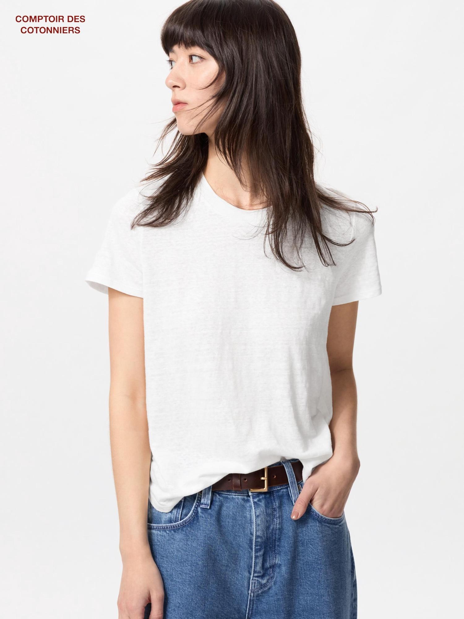 

Футболка Uniqlo Japan Linen с круглым вырезом и коротким рукавом 01 OFF WHITE/S