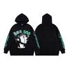 Sp5der Hoodie Unisex Oversized Cotton Pullover With Foil Letter Print Fall Casual Streetwear