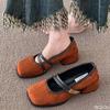 Mode Neu Frühling Retro eckige Spitze Damen Schuhe Modisch Flacher Ausschnitt Lässig Mittelhoch Elegant minimalistisch bequem Kleiderschuhe