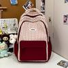 Schoolbag, a piece of junior high school girls plaid contrasting colors, high value, juvenile sense, students, large capacity, high school students 