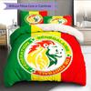 Senegal football Pattern Bedding Home Decoration Birthday Gift (1 * duvet cover + 2 * pillowcase, without core),fan merchandise.