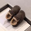 Girls' Birkenstock-style winter boots with fleece lining2026New stylish furry shoes for girls, warm and soft-soled winter shoes for little girls