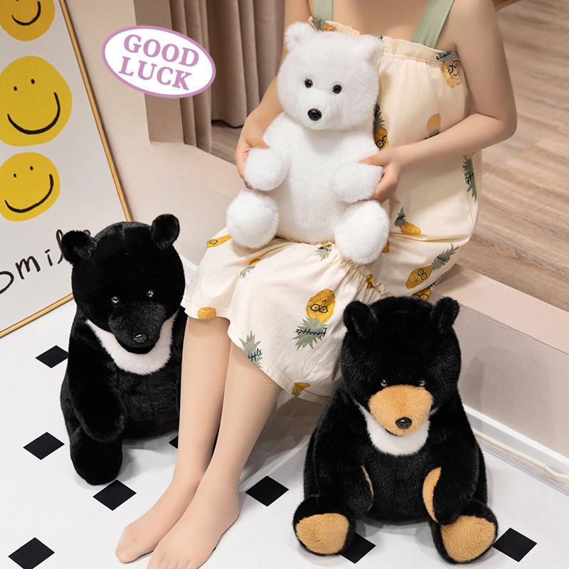 Simulated Brown Bear Rag Doll Big Bear Cute White Bear Doll Girl Plush Toy Bear Doll Give Children Gift