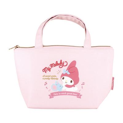 Tees Factory Sanrio Characters Insulated Canvas Lunch Bag with Badge H180 X W315 X Logo/My Melody, D130mm, SR-5535836MM