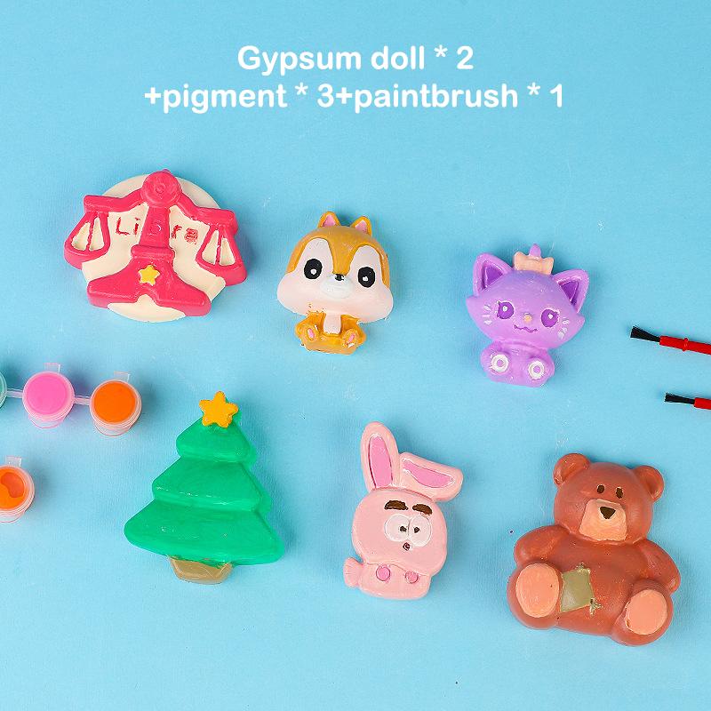 Gjør-det-selv-maleri Gips Dukke Fargelegging Leke Kreativ Håndlaget tegneserie Gips Fargelegging Kunst Grafitti Leke Pedagogisk Leke Bursdagsgave
