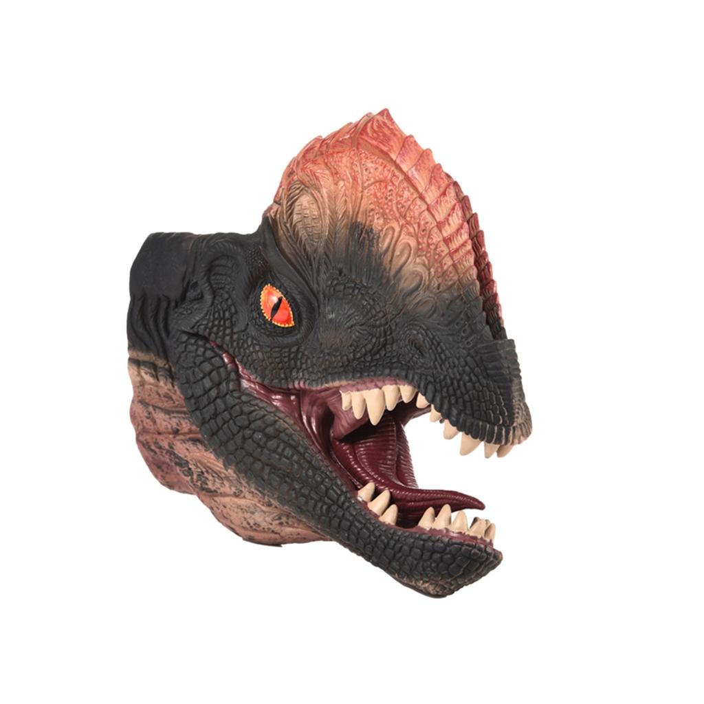 Set di pupazzi di gomma morbida a forma di dinosauro Dilophosaurus Set di guanti per burattini da mano per bambini