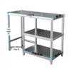 Stainless Steel Three-Tier Kitchen Storage Rack for Gas Cylinder, Stove, and Chopping Board