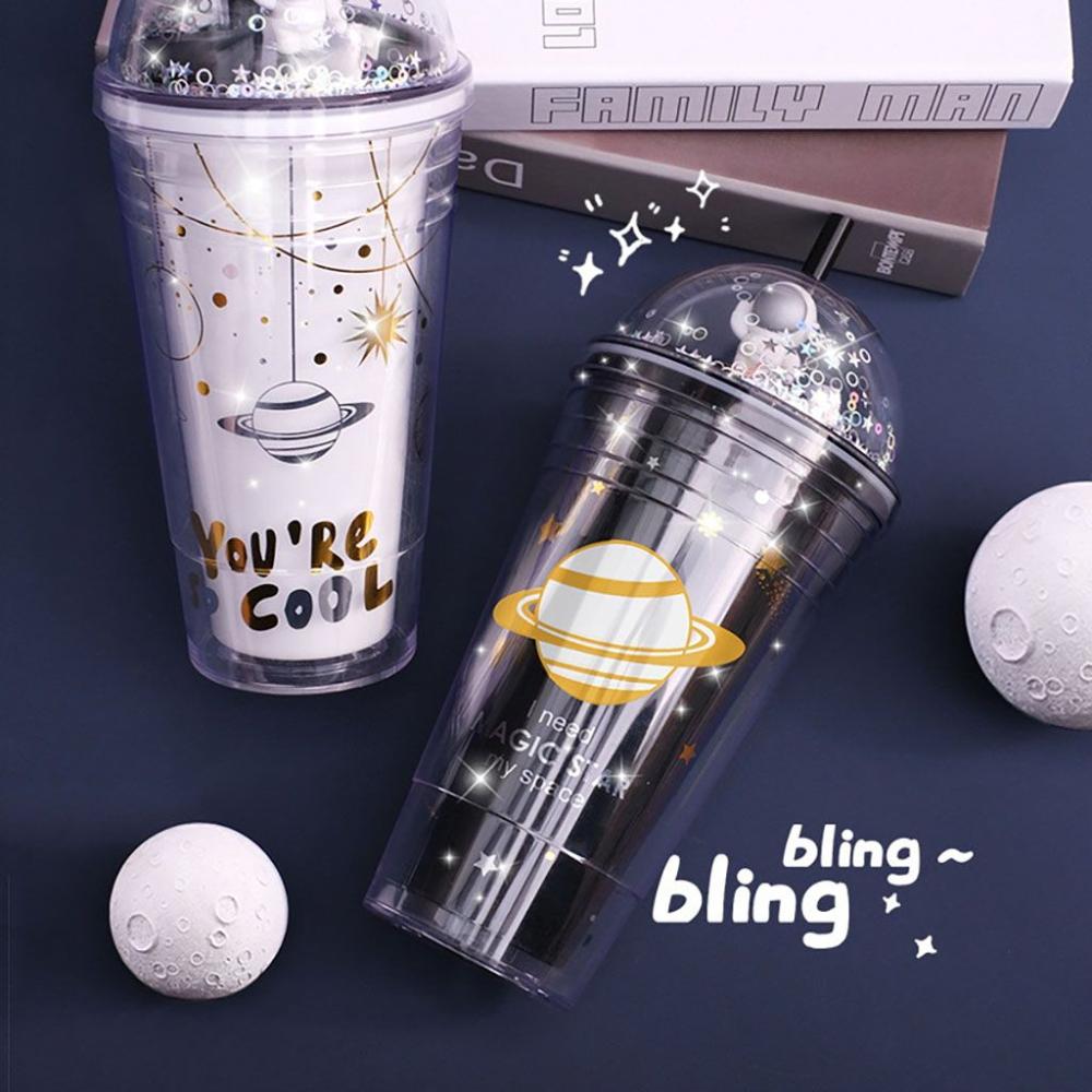 Easy Cleaning Double Layer BPA Free for ,Students,Staff Portable Household Straw Cup Drinkware Water Bottle Bottle Gifts