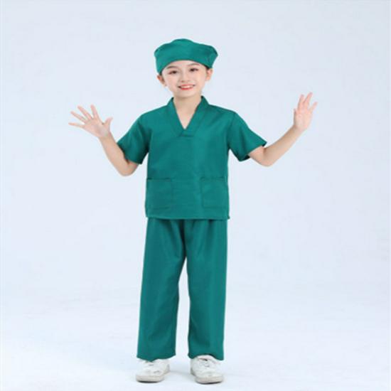 Children's Long Sleeve White Lab Coat Costume for Doctor or Nurse Role Play