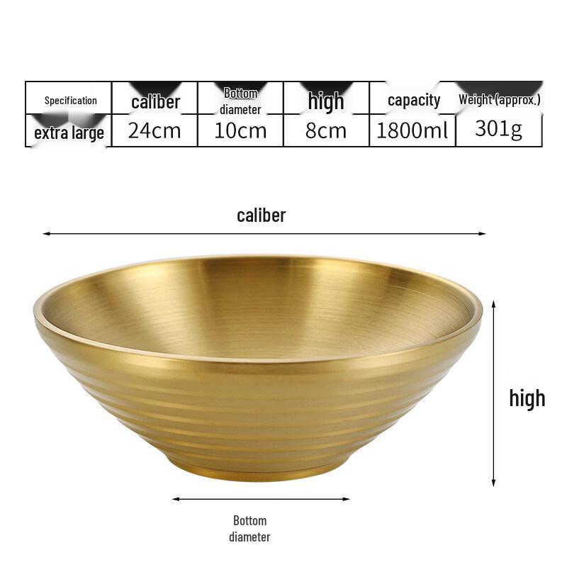Jingbaodi 304 Stainless Steel Korean Noodle Bowl Set