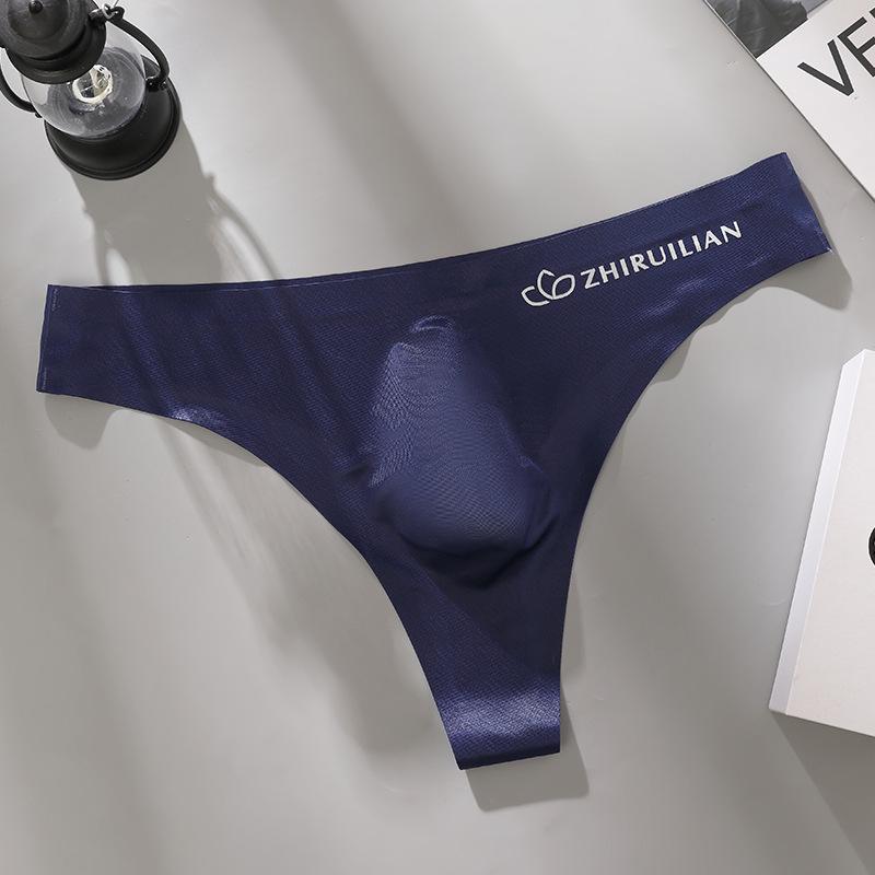 

Мужские бесшовные спортивные трусы-слипы с низкой посадкой L 100-130 lbs синий