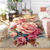 3D Floral Cross-Style Print Area Rug - Anti-Slip Floor Mat Heavyweight Polyester Carpet for Bedroom, Bathroom, Living Room,