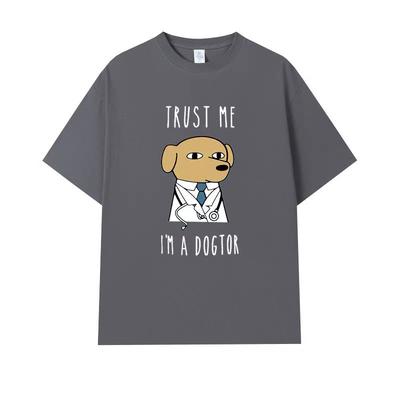 Summer Fun Doctor DOGTORdogtor Doctor's Short-sleeved T-shirt for Men and Women, Pure Cotton 2D Pain-relieving Clothes