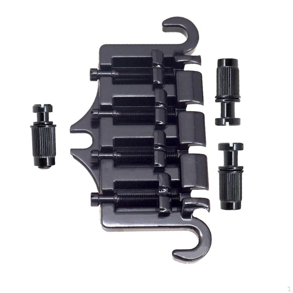 A Set of Integrated Sheep Horn Bridge Tailpiece Replacement with 3 Screws Bass 4 String