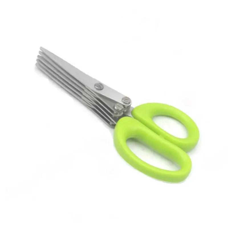 Tesoura de Cozinha Multicamadas Aço Inoxidável Cortador de Vegetais Cebolinha Ervas Algas Temperos Ferramenta de Cozinha Cortar Acessórios de Cozinha