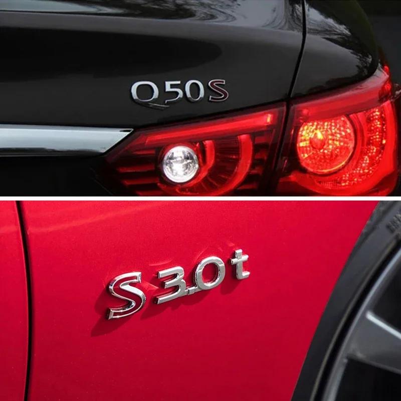 Car Front Grille Emblem Metal Rear Trunk Badge Sticker for 2.5 3.7 S IPL FX35 Q50 G35 G37 G20 QX56 QX50 QX60 Q45