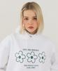 [Fleece Lined Selection] Big Flower Oversized Hoodie White