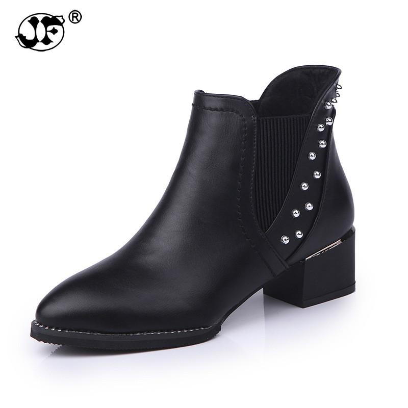 Fashion 2024 Ankle Boots For Women Slip On Rivet Pointed Autumn Causal Shoes Leather Boots Botas Mujer boots women fgb78