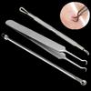 Curved Blackhead Acne Comedone Clip Needle Tweezers Pimple Extractor Remover Kit