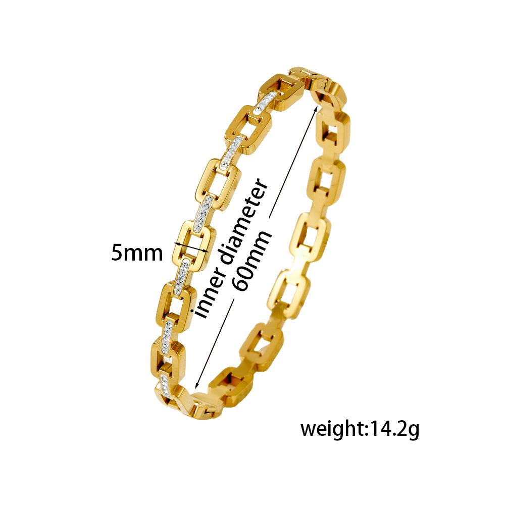 2026 Fashion Square Women's Bracelet with Diamond Buckle Fashion Bracelet Cross-border Jewelry Light Luxury Temperament