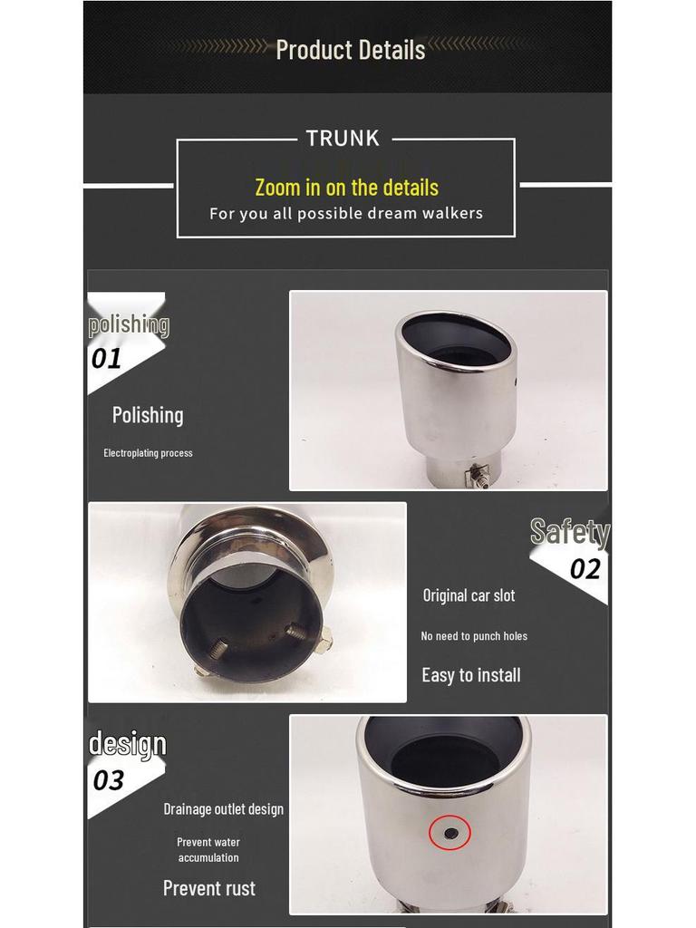 Baked Blue Stainless Steel Muffler Tailpipe for Mazda M3/Star Pin, Also In Silver