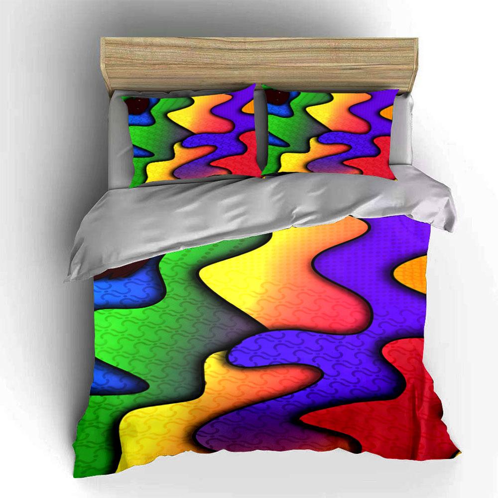 Abstract Multicolor Wave Shapes. Bedding Sets Duvet Cover Sets Duvet Covers Pillowcases(1 * Duvet Cover 2 * Pillowcases Without Duvet Insert)